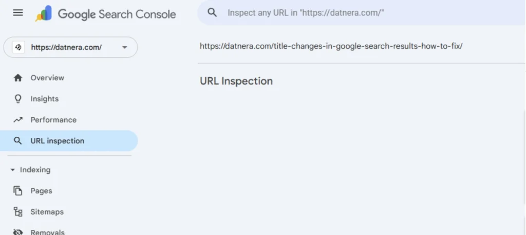 Скриншот-пример Search Console → “Проверка URL” → запрос индексации нового адреса