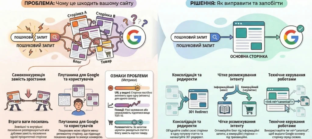Інфографіка про канібалізації сторінок