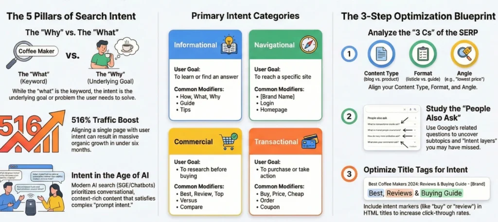 Infographics on Google's search engine intent